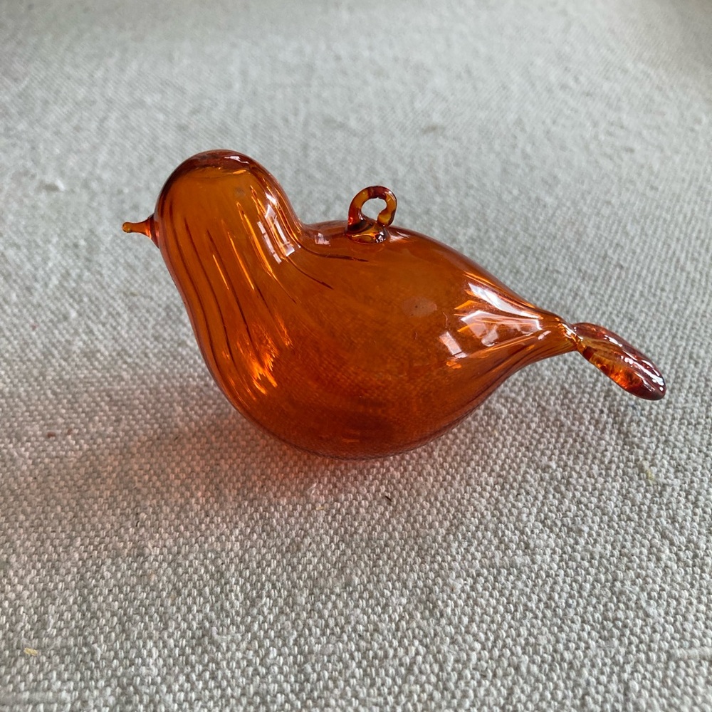 Orange Glass Bird